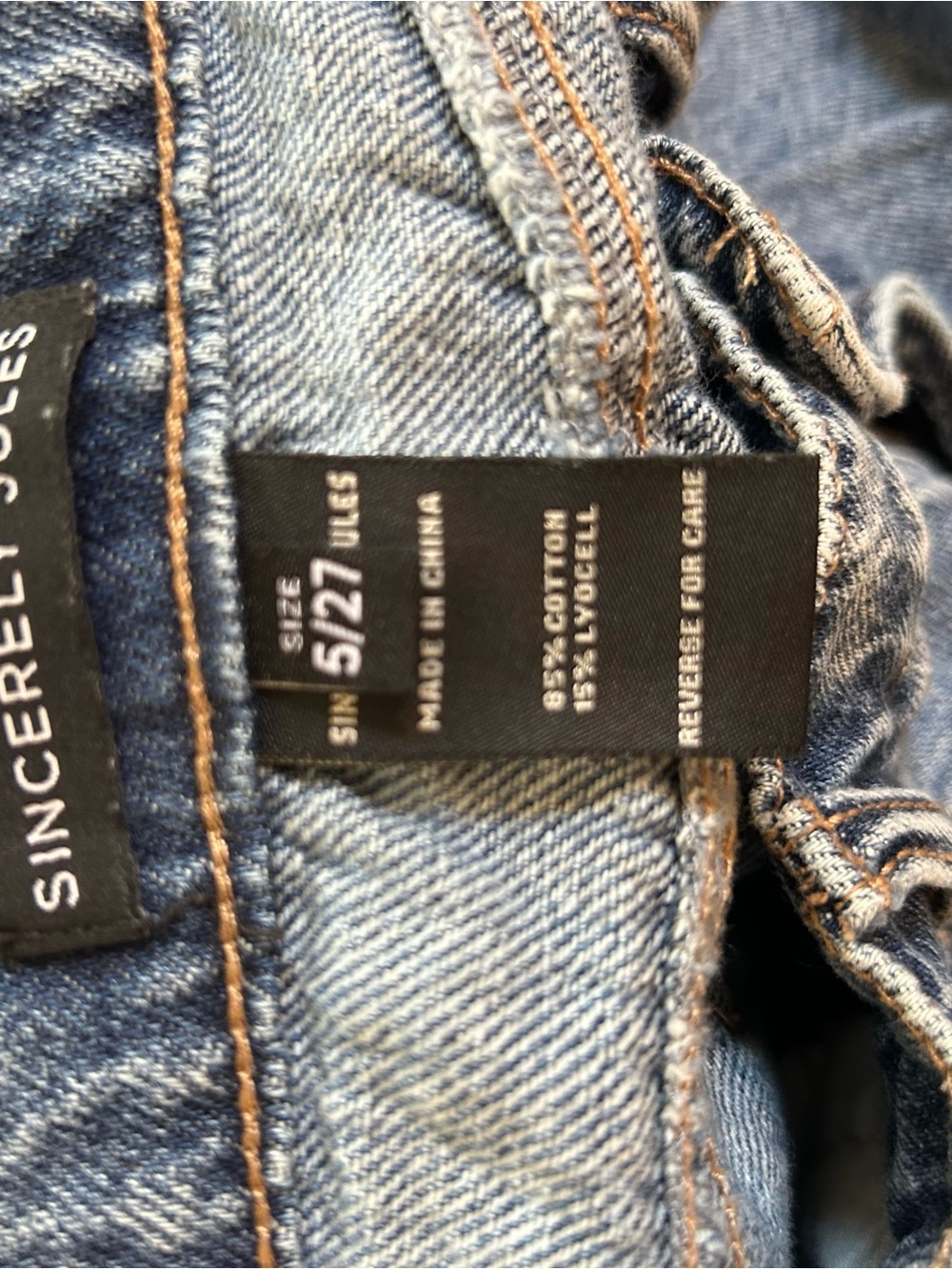 Sincerely Jules Wide Leg Jeans Size 27 Light Wash 100% Cotton High Rise - Picture 7 of 9